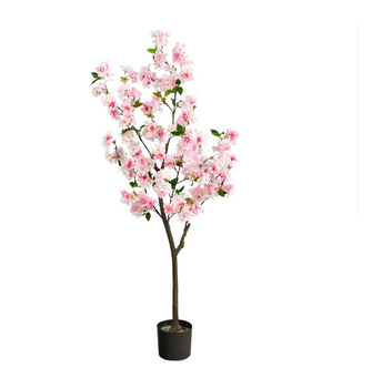 5' Artificial Cherry Blossom Tree - Low Maintenance, Life-Like & Vibrant Silk Trees For Busy People.