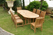 Teak Sahara 9-Piece Oval Dining Set, Seats 8-10 People, Perfect For Memorable Occasions With Friends & Family.