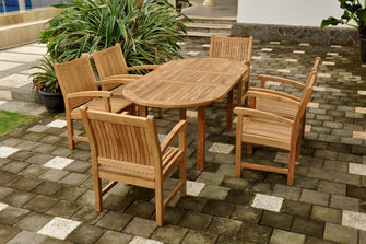 Bahama Sahara 7-Piece 78" Oval Dining Set, Seats 6-10 People, Delivered Free & Arrives in 5-9 Working Days.
