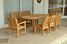 Bahama Sahara 9-Pieces 78" Oval Dining Set, Masterfully Crafted In Teak, Delivered Free In 5-9 Working Days.