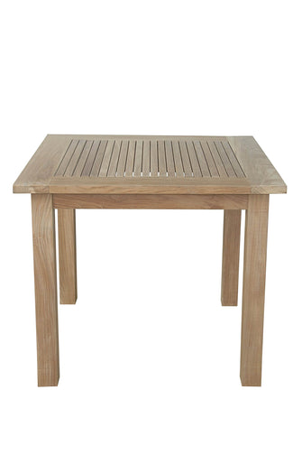 Teak Bahama 35" Square Table Small Slats, 29.5 H x 35 W x 35 L & Seats 4 People, Delivered Free In 5 - 9 Working Days