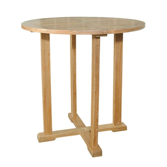 Seats 4 People, 39" Round Bar Table, 39 H x 39 W x 39 L, Built From Solid Teak, Arrives In 5-9 Working Days.