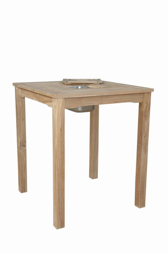 Chatsworth Ice Chiller Bar Table, 42 H x 36 W x 36 L, Crafted In Teak,