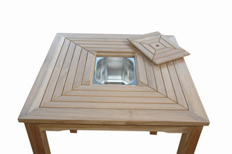 Chatsworth Ice Chiller Bar Table, 42 H x 36 W x 36 L, Crafted In Teak,