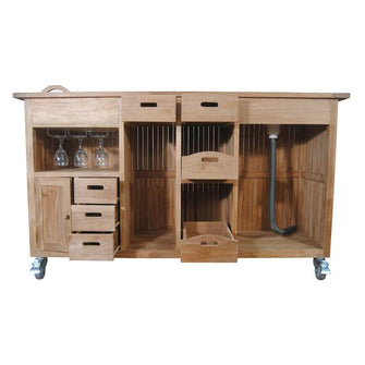 Premium Teak Safari Bar Table, 35 H x 20 W x 67 L, Arrives Fully Assembled In 5-9 Working Days. Perfect For Toast-Worthy Occasions.