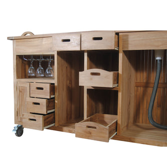 Premium Teak Safari Bar Table, 35 H x 20 W x 67 L, Arrives Fully Assembled In 5-9 Working Days. Perfect For Toast-Worthy Occasions.