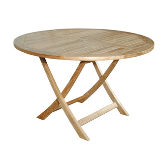Fold + Carry 47" Round Table, Crafted Solid In Teak, Arrives In 5-9 Working Days & Delivered Free.