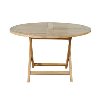 Fold + Carry 47" Round Table, Crafted Solid In Teak, Arrives In 5-9 Working Days & Delivered Free.
