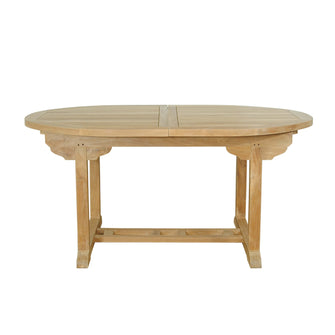 Sturdy 87" Oval Extension Table Extra Thick Teak, 29 H x 47 W x 63 to 87 L, Seats 8 - 10 People, Arrives In 5-9 Working Days & Delivered Free.