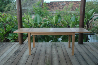 Bahama 95" Teak Rectangle Table w/ Double Leaf Extension, 31 H x 36 W x 95 L, Seats 6, Arrives in 5 - 9 Working Days For Simple Assembly.