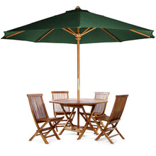 Teak 6-Piece 48"W Octagon Folding Table Set with 10ft Umbrella, Perfect For Toastworth Occasions.
