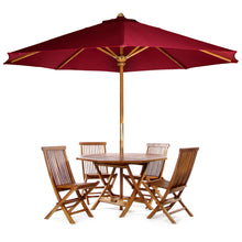 Teak 6-Piece 48"W Octagon Folding Table Set with 10ft Umbrella, Perfect For Toastworth Occasions.