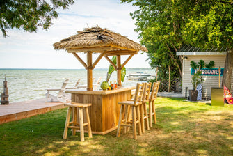 Tropical Paradise Tiki Bar Kit, Seat 6 - 8 People, Perfect For Momentous Occasions, Made In Canada & Delivered Free.