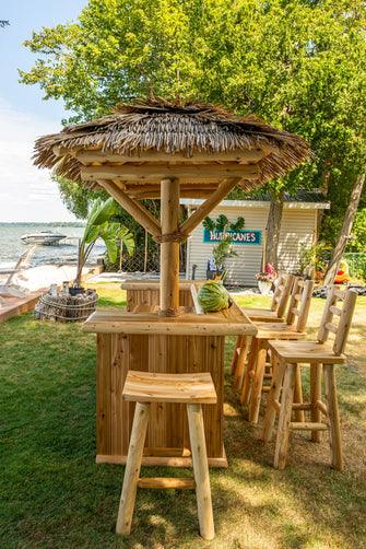 Tropical Paradise Tiki Bar Kit, Seat 6 - 8 People, Perfect For Momentous Occasions, Made In Canada & Delivered Free.