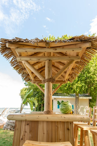 Tropical Paradise Tiki Bar Kit, Seat 6 - 8 People, Perfect For Momentous Occasions, Made In Canada & Delivered Free.