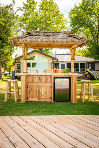 Tropical Paradise Tiki Bar Kit, Seat 6 - 8 People, Perfect For Momentous Occasions, Made In Canada & Delivered Free.