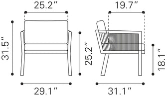 Issa Accent Chair In Beige, Finished In UV Resistant Powder Coated Aluminium, Ships In 24 HRS & Includes Cushions.