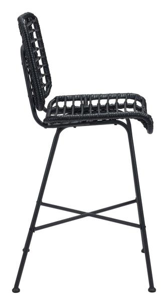 2 x Murcia Bar Chair Black Finished In Powder Coated Aluminium, Ships In 24 Hours.