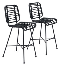 2 x Murcia Bar Chair Black Finished In Powder Coated Aluminium, Ships In 24 Hours.