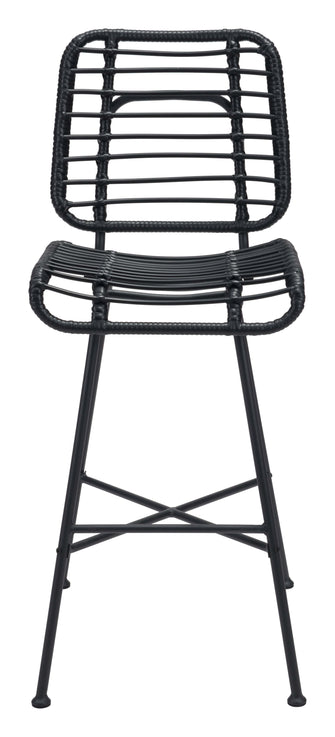 2 x Murcia Bar Chair Black Finished In Powder Coated Aluminium, Ships In 24 Hours.