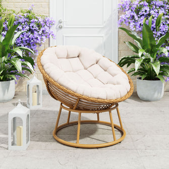 Attractive Paz Accent Chair - Finished In UV Resistant Powder Coated Aluminium. Ships In 24 HRS & Includes Cushions.