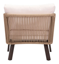 Issa Accent Chair In Beige, Finished In UV Resistant Powder Coated Aluminium, Ships In 24 HRS & Includes Cushions.