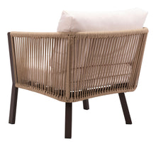 Issa Accent Chair In Beige, Finished In UV Resistant Powder Coated Aluminium, Ships In 24 HRS & Includes Cushions.