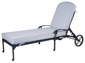 Single Chaise Lounger In Aluminium, Includes All-Weather Cushion & Delivered Free
