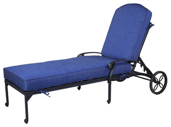 Single Chaise Lounger In Aluminium, Includes All Weather Cushion & Delivered Free.