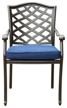 Aluminum Dining Chair, Remains Rust Free With UV Repellent Powder Coat Finish, Includes All-Weather Cushions & Delivered Free.
