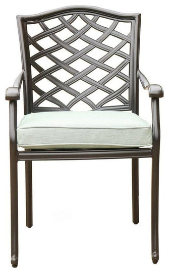 Aluminum Dining Chair -  Remains Rust Free With UV Repellent Powder Coat Finish, Includes All-Weather Cushions & Delivered Free.