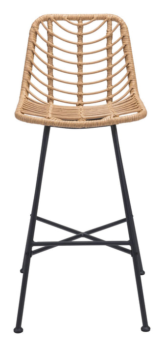 2 x Malaga Bar Chair Set - Ships In 24 HRS, Finished In Powder Coated Aluminium & Synthetic Rattan.