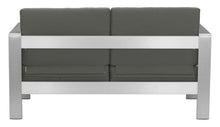 Cosmopolitan Outdoor Sofa In Gray, Made Weather Resistant Aluminium & Cushions, Ships In 24 HRS.
