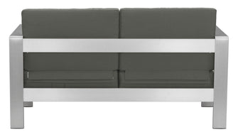 Cosmopolitan Outdoor Sofa In Gray, Made Weather Resistant Aluminium & Cushions, Ships In 24 HRS.