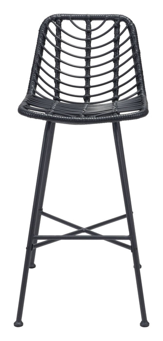 2 x Malaga Bar Chair Set - Ships In 24 HRS, Finished In Powder Coated Aluminium & Synthetic Rattan.