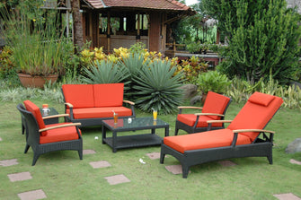 Memorable 6-Piece Sofa Set in Teak, Musing Design Reflects Your Identity, Tailored Design Allows You To Bask in Deep Seat Comfort.