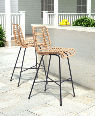 2 x Murcia Bar Chair Black Finished In Powder Coated Aluminium, Ships In 24 Hours.