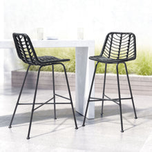 2 x Malaga Bar Chair Set - Ships In 24 HRS, Finished In Powder Coated Aluminium & Synthetic Rattan.