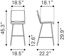 2 x Murcia Bar Chair Black Finished In Powder Coated Aluminium, Ships In 24 Hours.