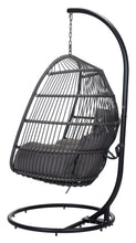 Bilbao Hanging Chair - Ships In 24 Hours, Finished In Powder Coated Aluminium & Synthetic Rattan, Perfect For Lazy Afternoons.