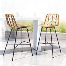 2 x Malaga Bar Chair Set - Ships In 24 HRS, Finished In Powder Coated Aluminium & Synthetic Rattan.