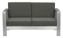 Cosmopolitan Outdoor Sofa In Gray, Made Weather Resistant Aluminium & Cushions, Ships In 24 HRS.